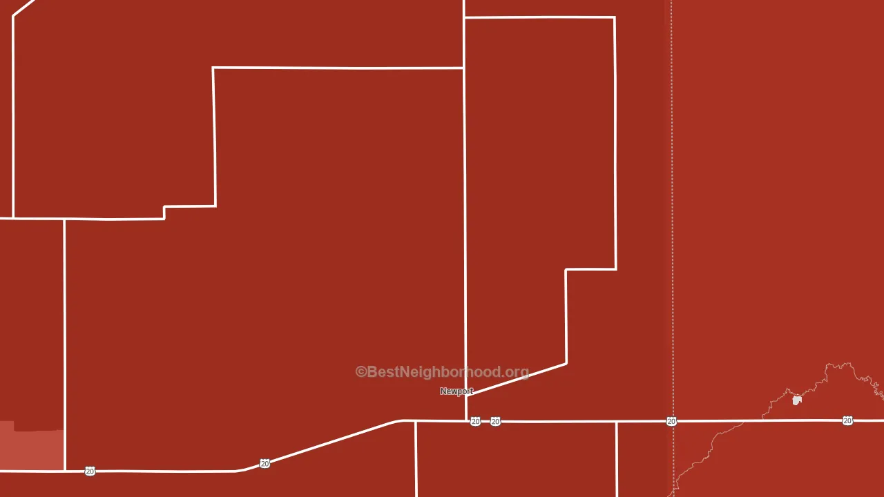 Newport, NE block-group political-lean map