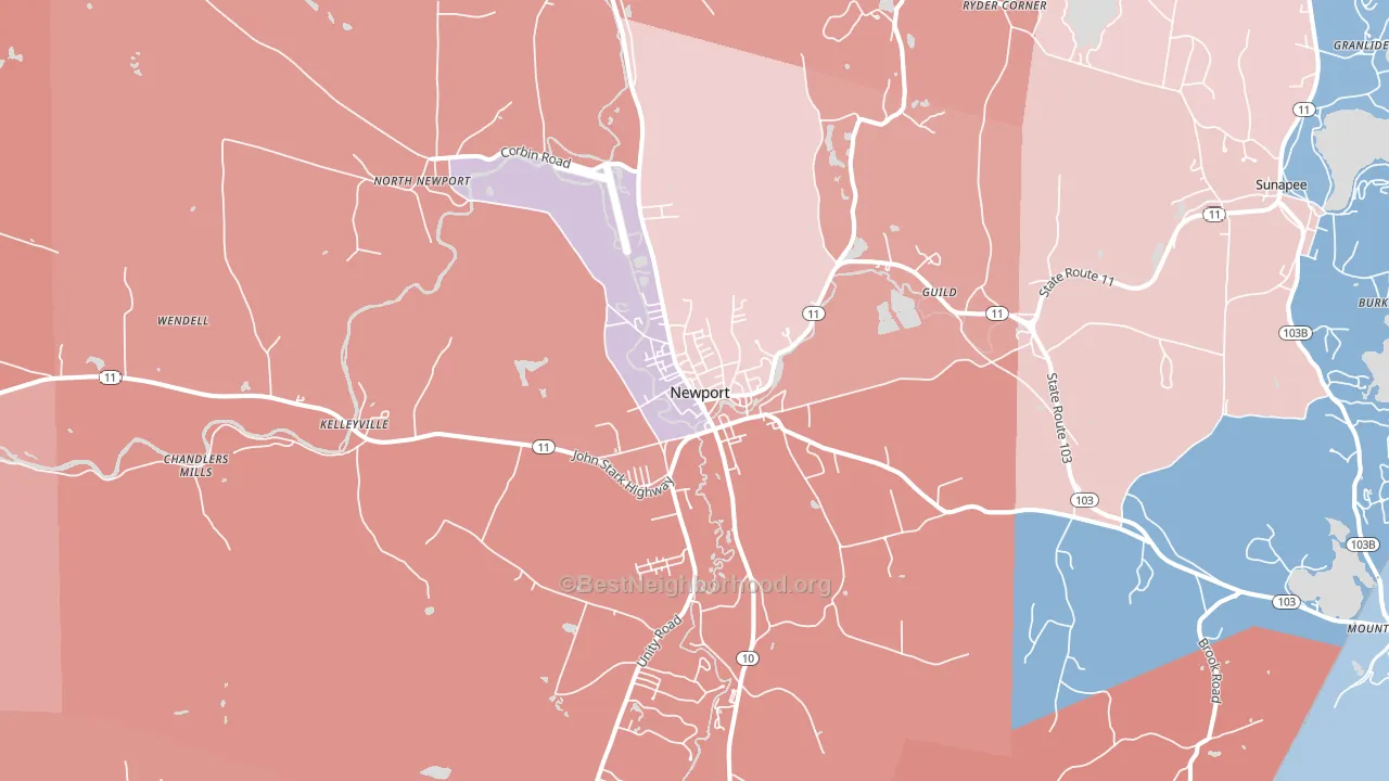 Newport, NH block-group political-lean map