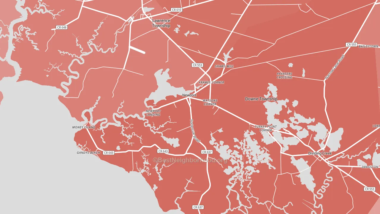 Newport, NJ block-group political-lean map