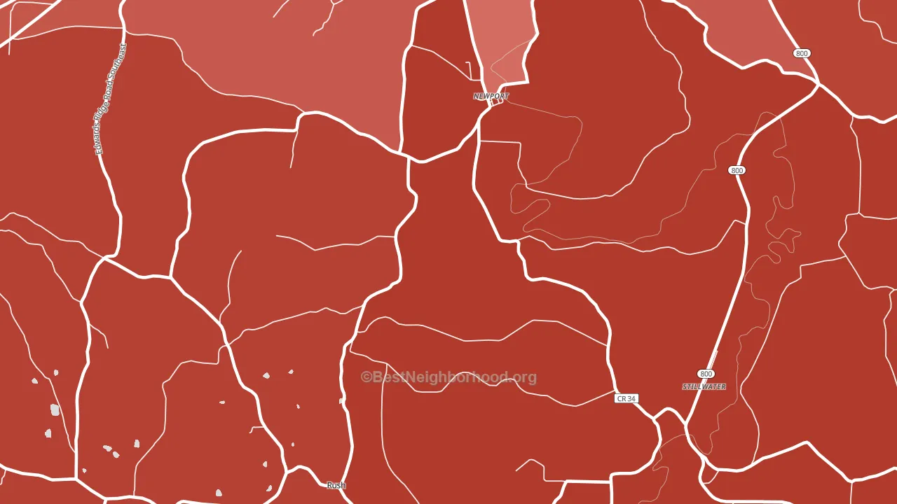 Newport, OH block-group political-lean map