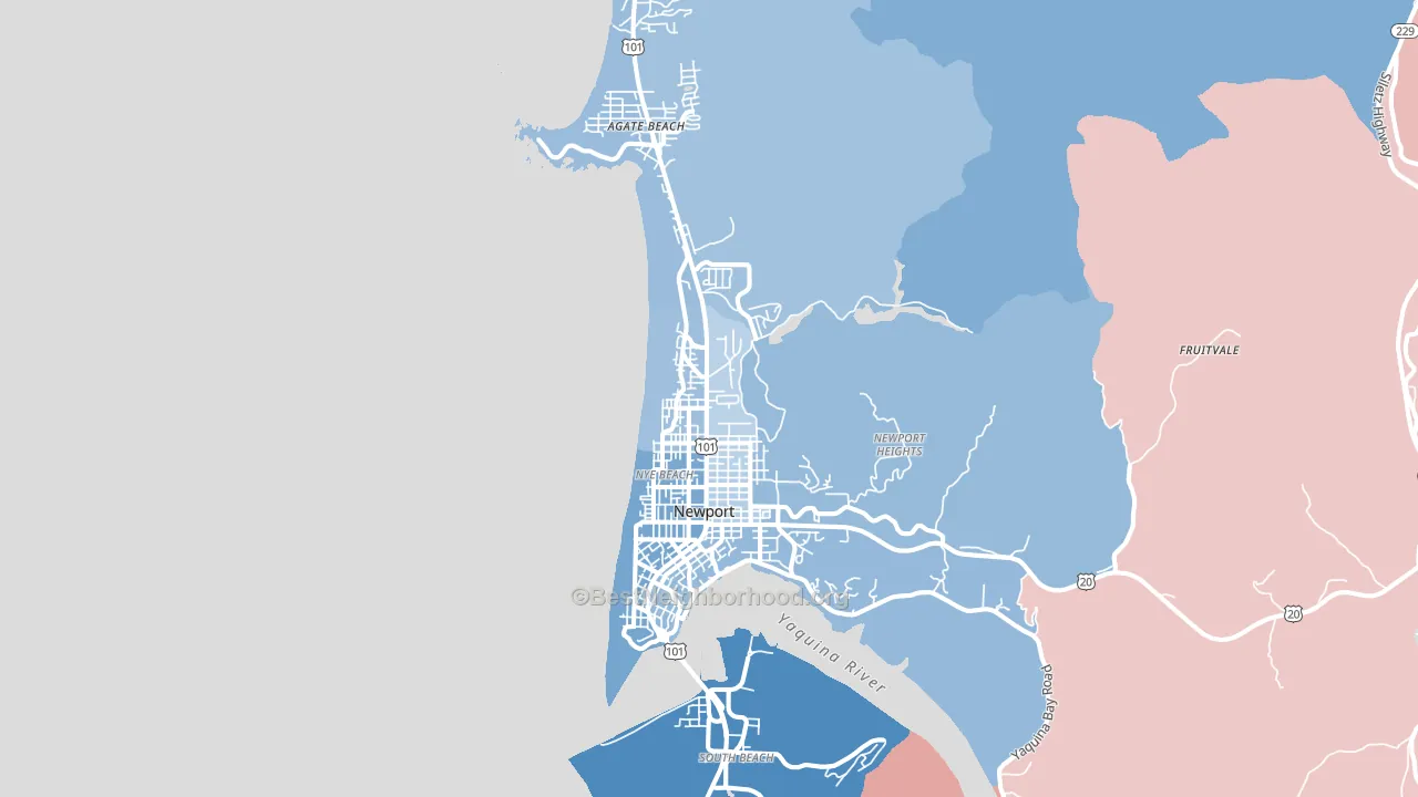 Newport, OR block-group political-lean map