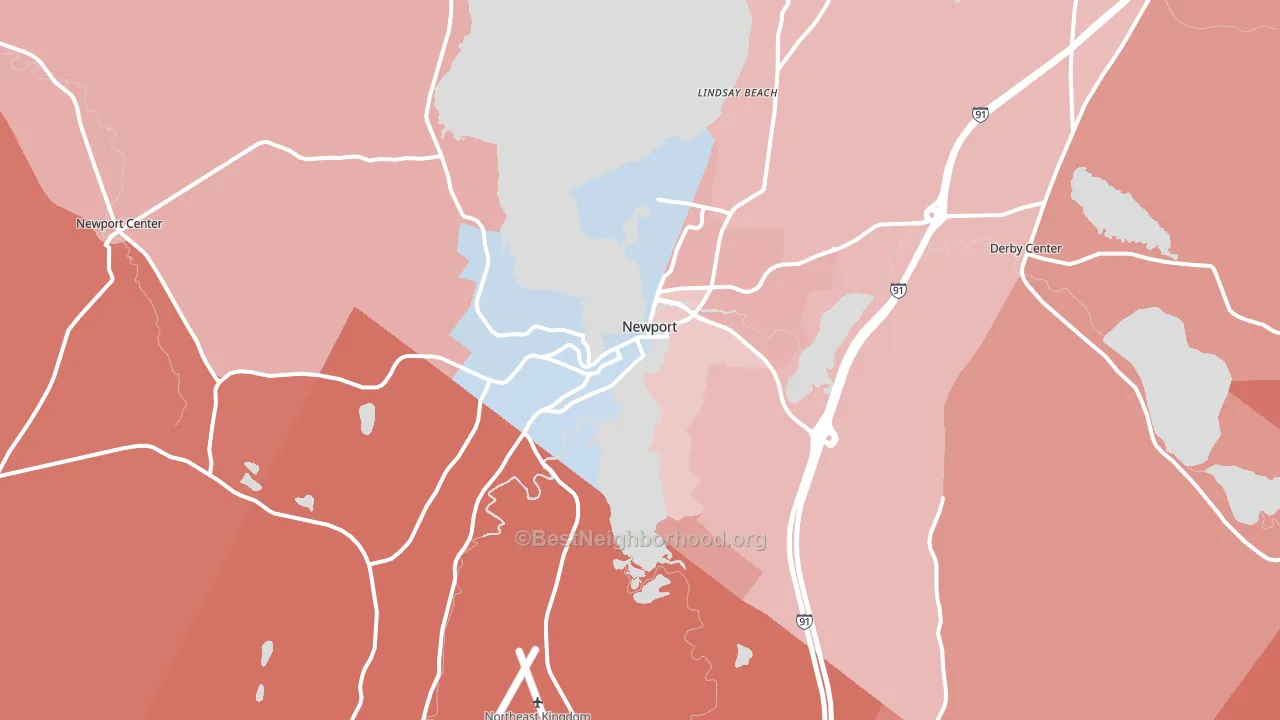Newport, VT block-group political-lean map