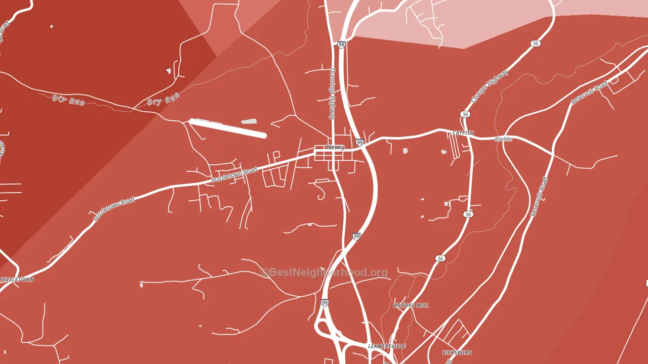 Newry, PA block-group political-lean map