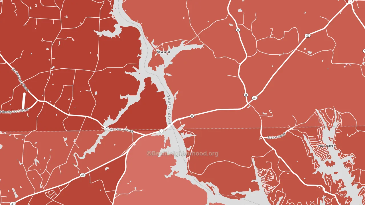 Newsom, NC block-group political-lean map
