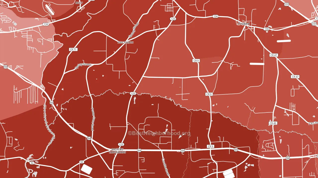 Newton, AL block-group political-lean map