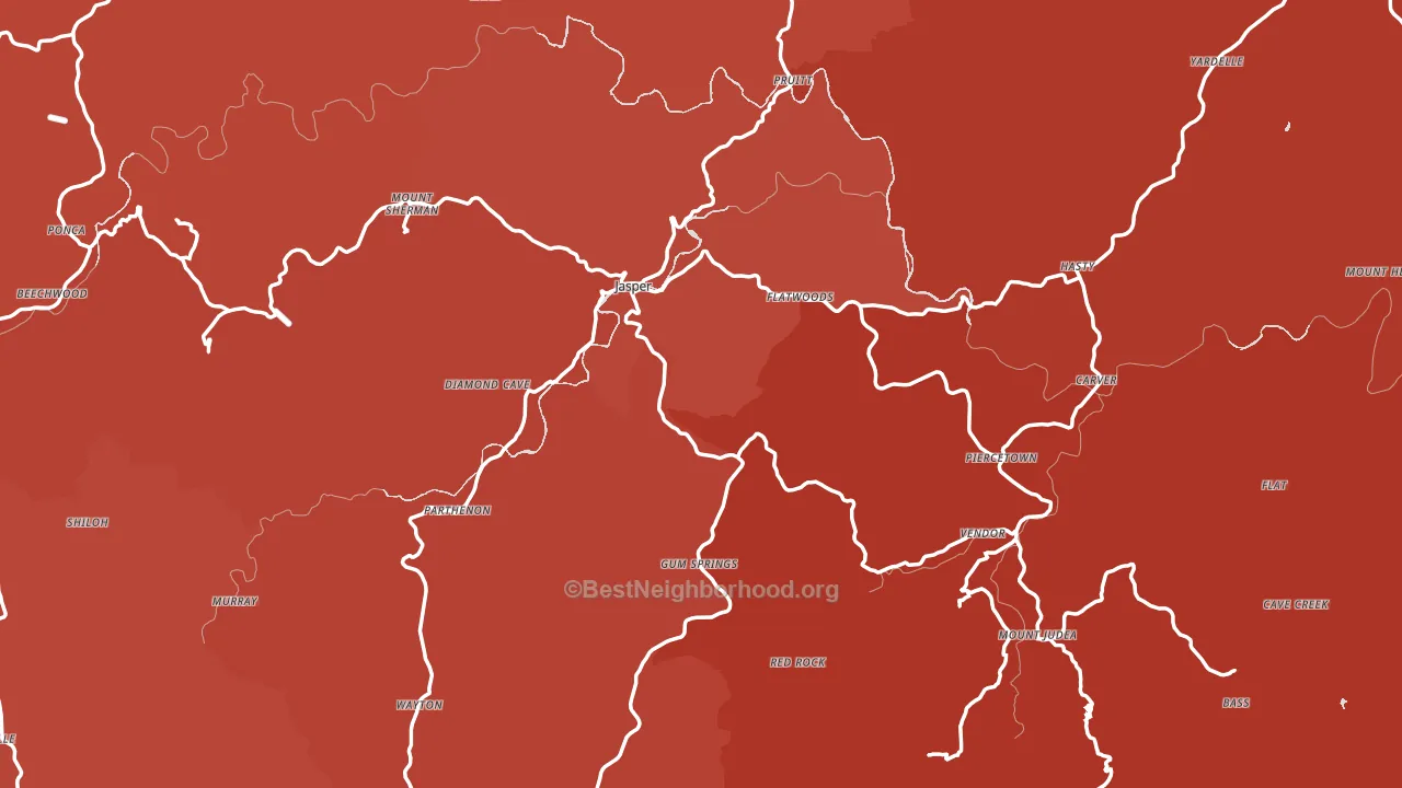 Newton County, AR block-group political-lean map
