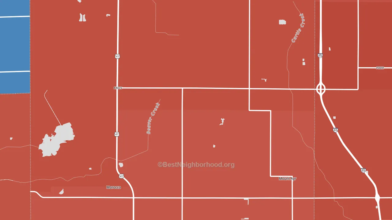 Newton County, IN block-group political-lean map