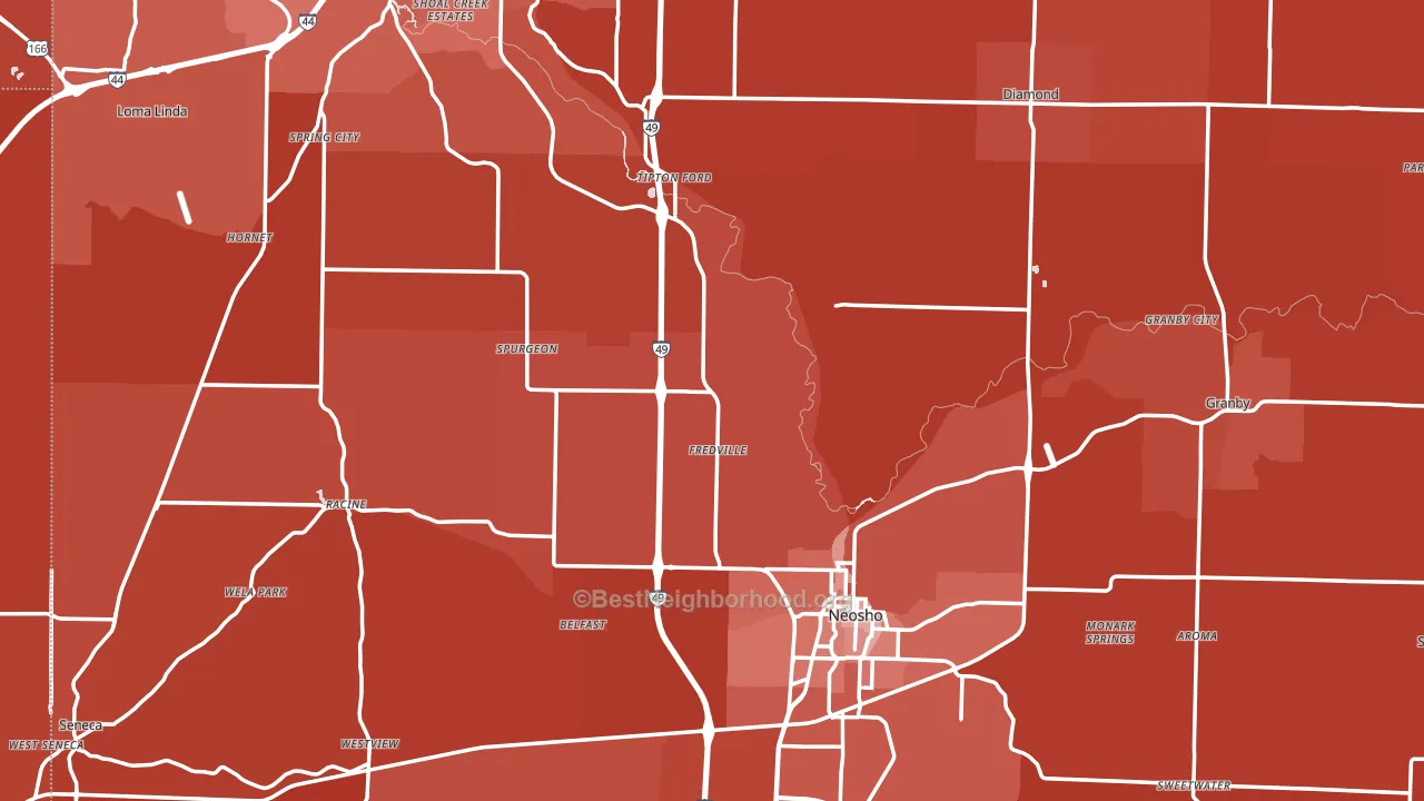 Newton County, MO block-group political-lean map