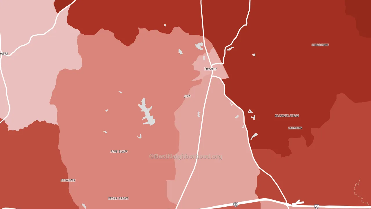 Newton County, MS block-group political-lean map