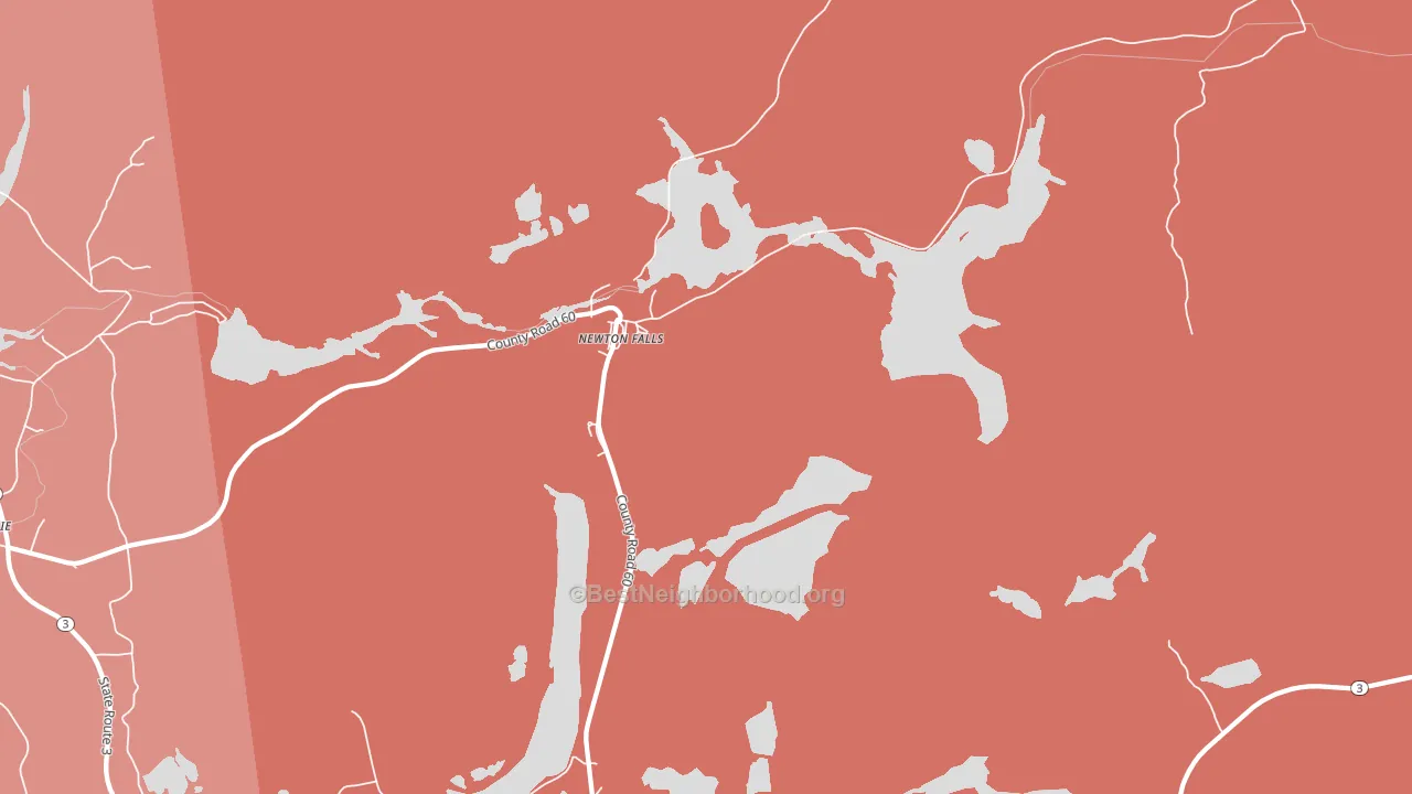 Newton Falls, NY block-group political-lean map