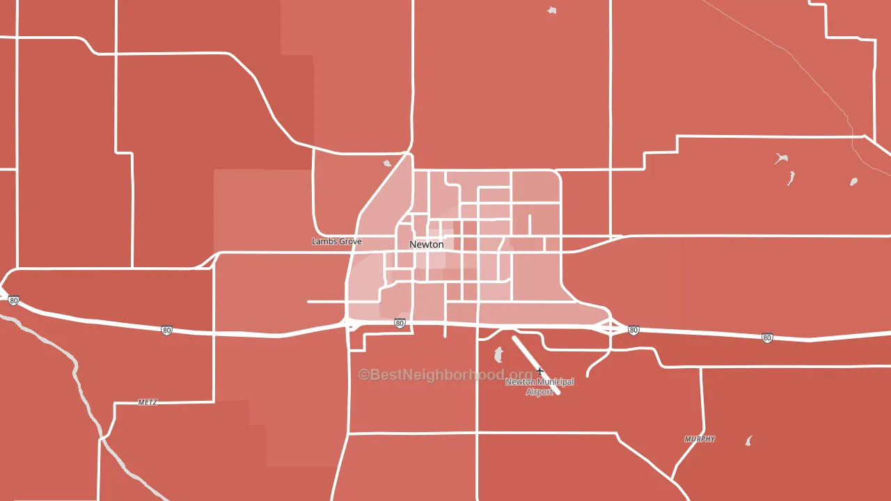 Newton, IA block-group political-lean map