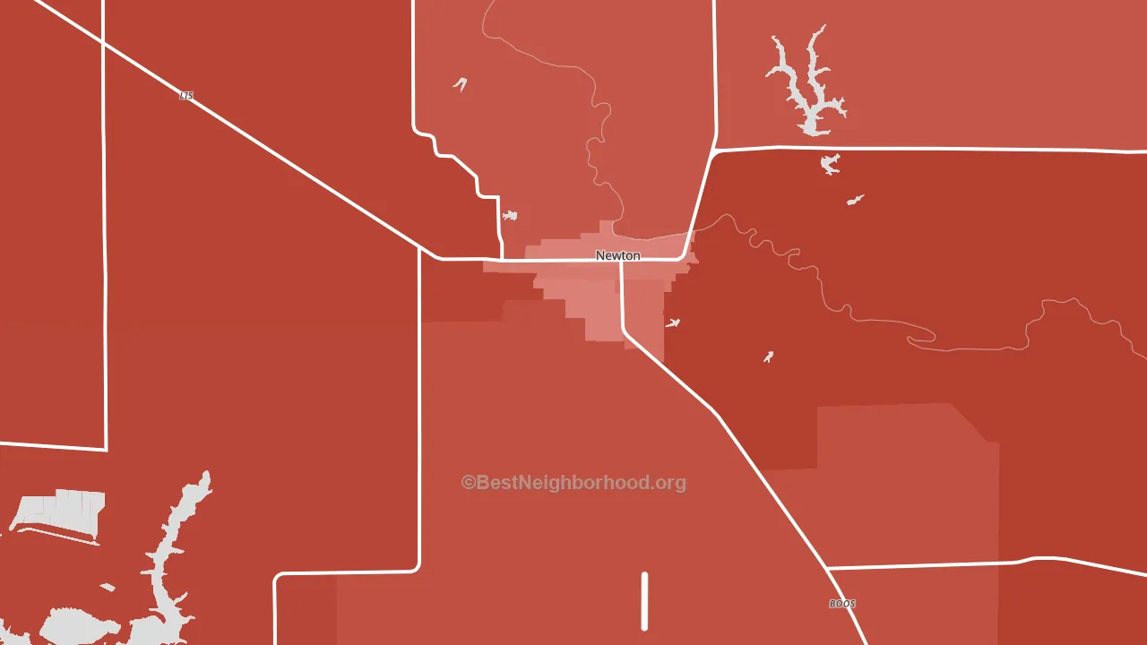 Newton, IL block-group political-lean map