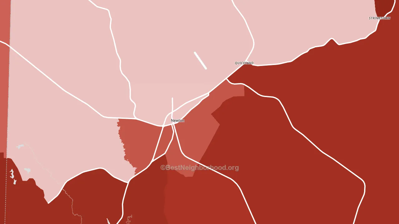 Newton, TX block-group political-lean map