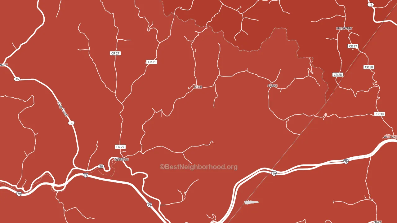 Newton, WV block-group political-lean map