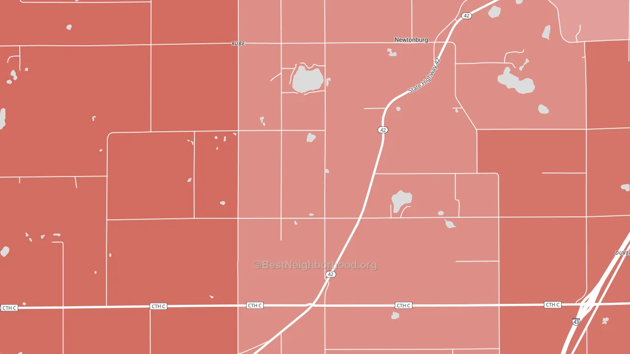 Newtonburg, WI block-group political-lean map