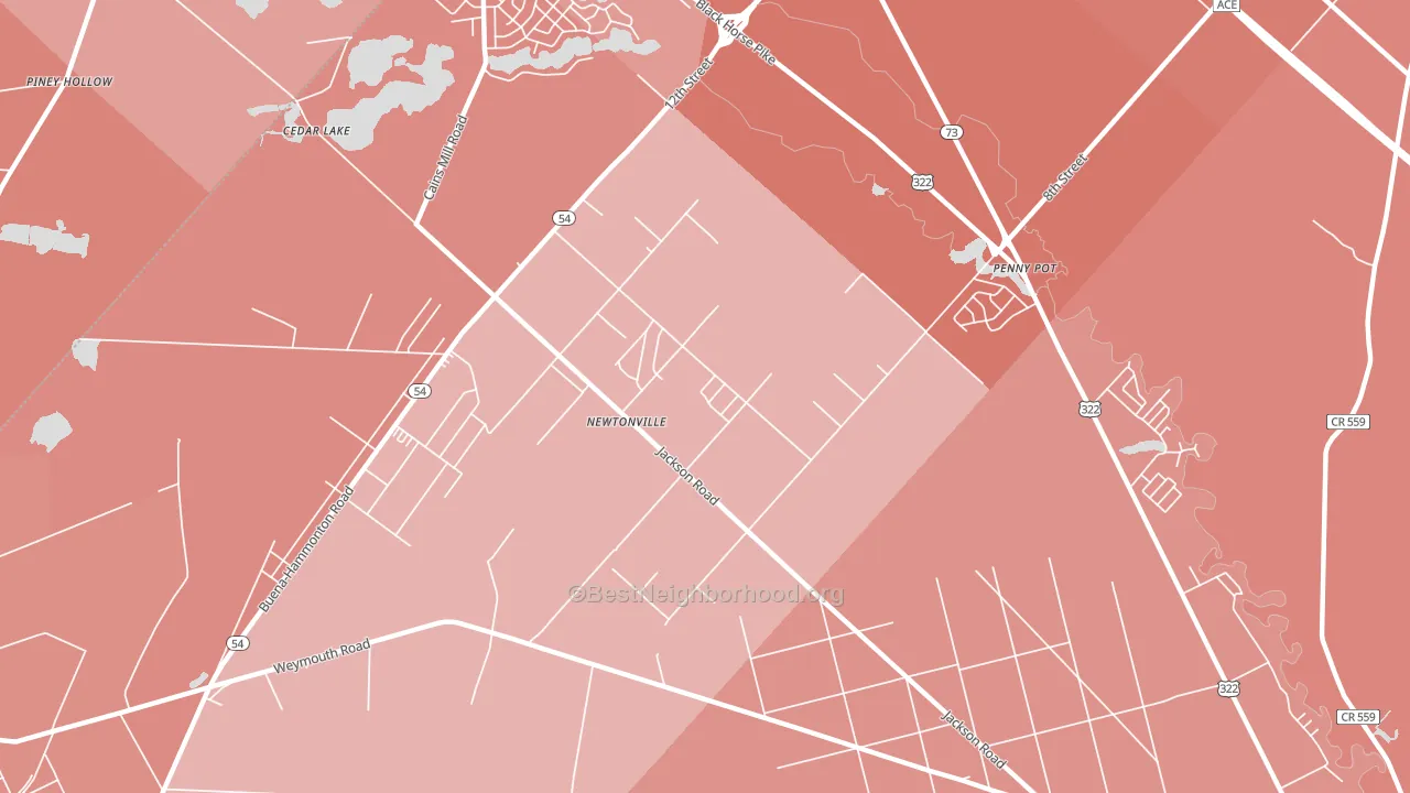 Newtonville, NJ block-group political-lean map