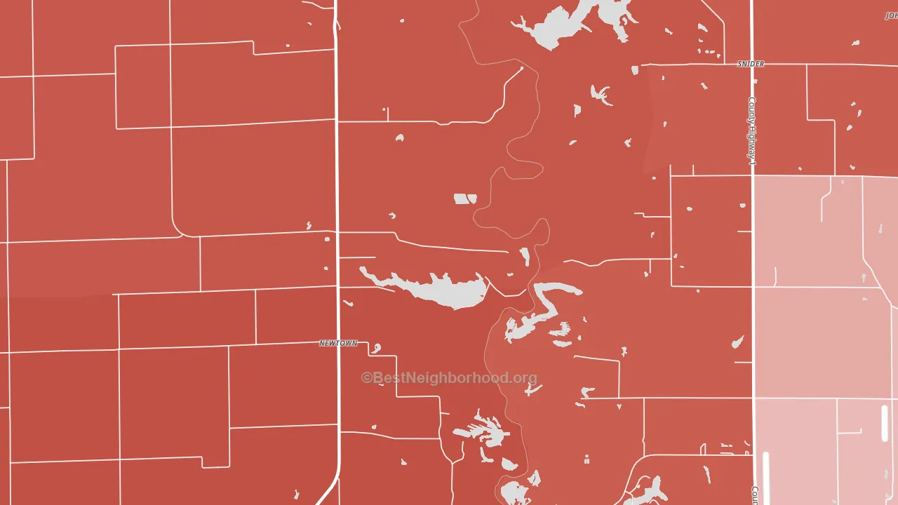 Newtown, IL block-group political-lean map