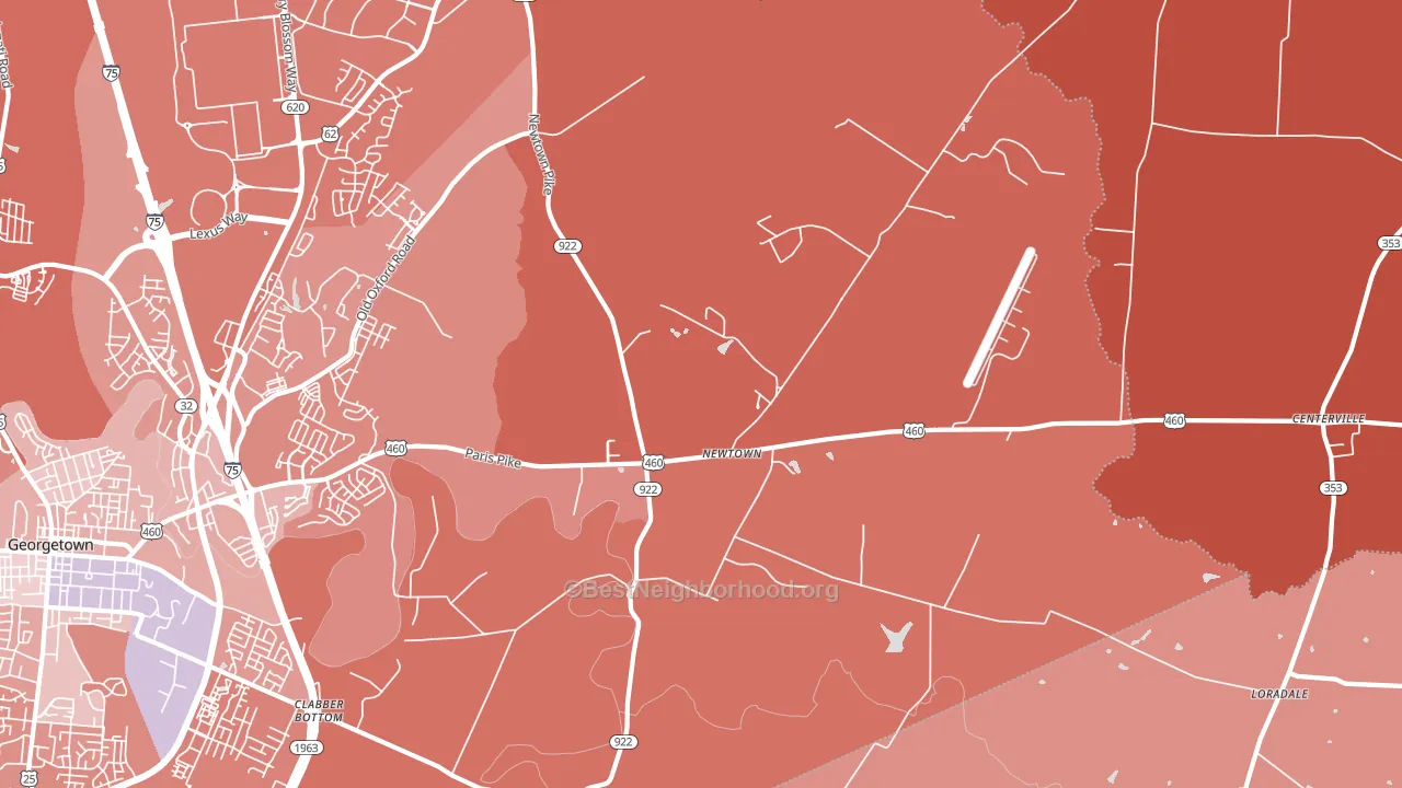Newtown, KY block-group political-lean map