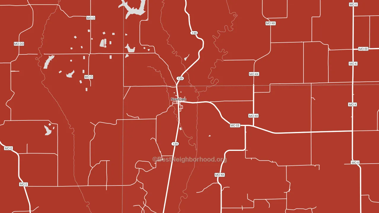 Newtown, MO block-group political-lean map