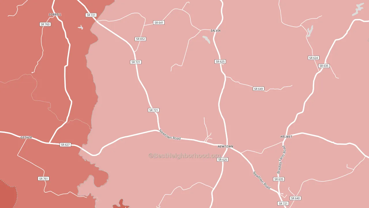Newtown, VA block-group political-lean map