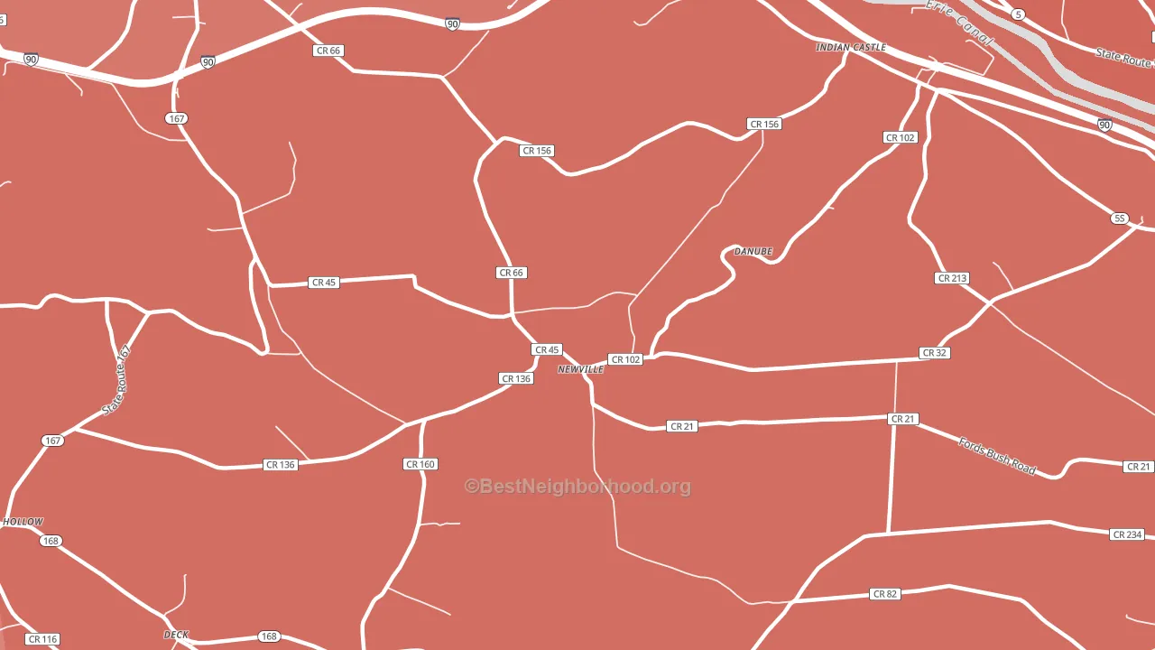 Newville, NY block-group political-lean map