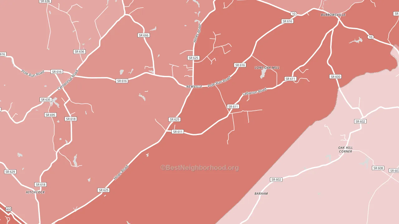 Newville, VA block-group political-lean map
