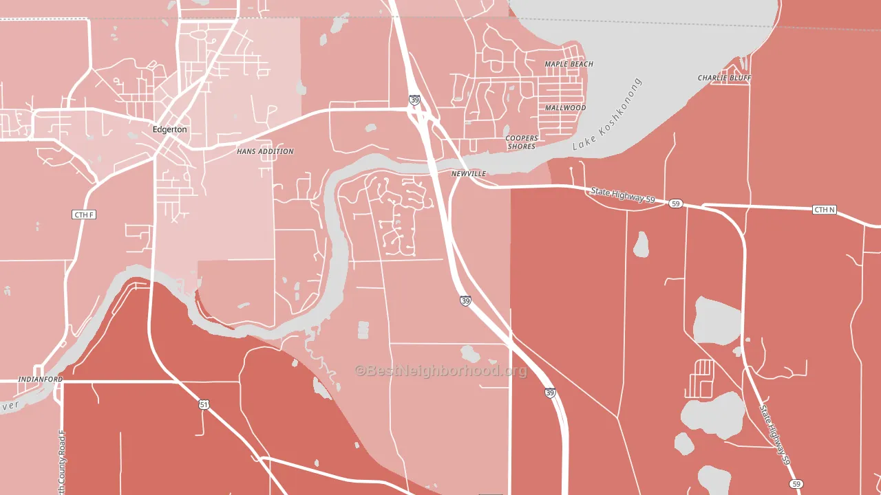 Newville, WI block-group political-lean map