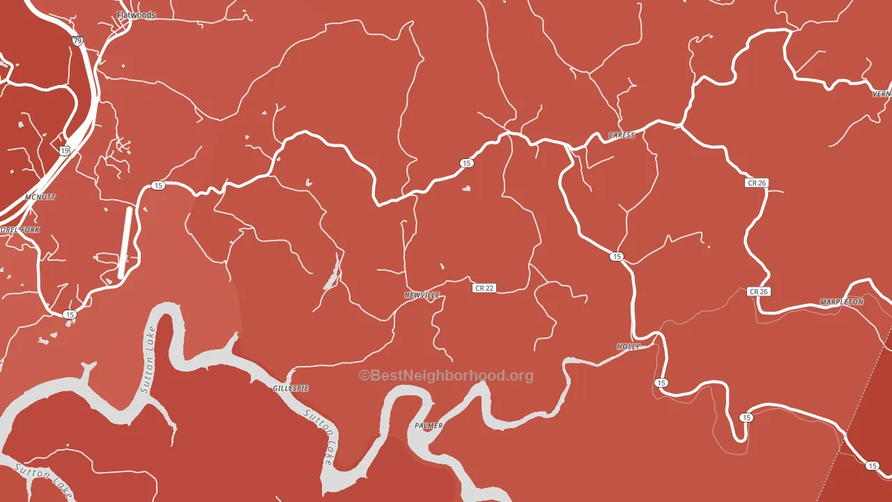 Newville, WV block-group political-lean map