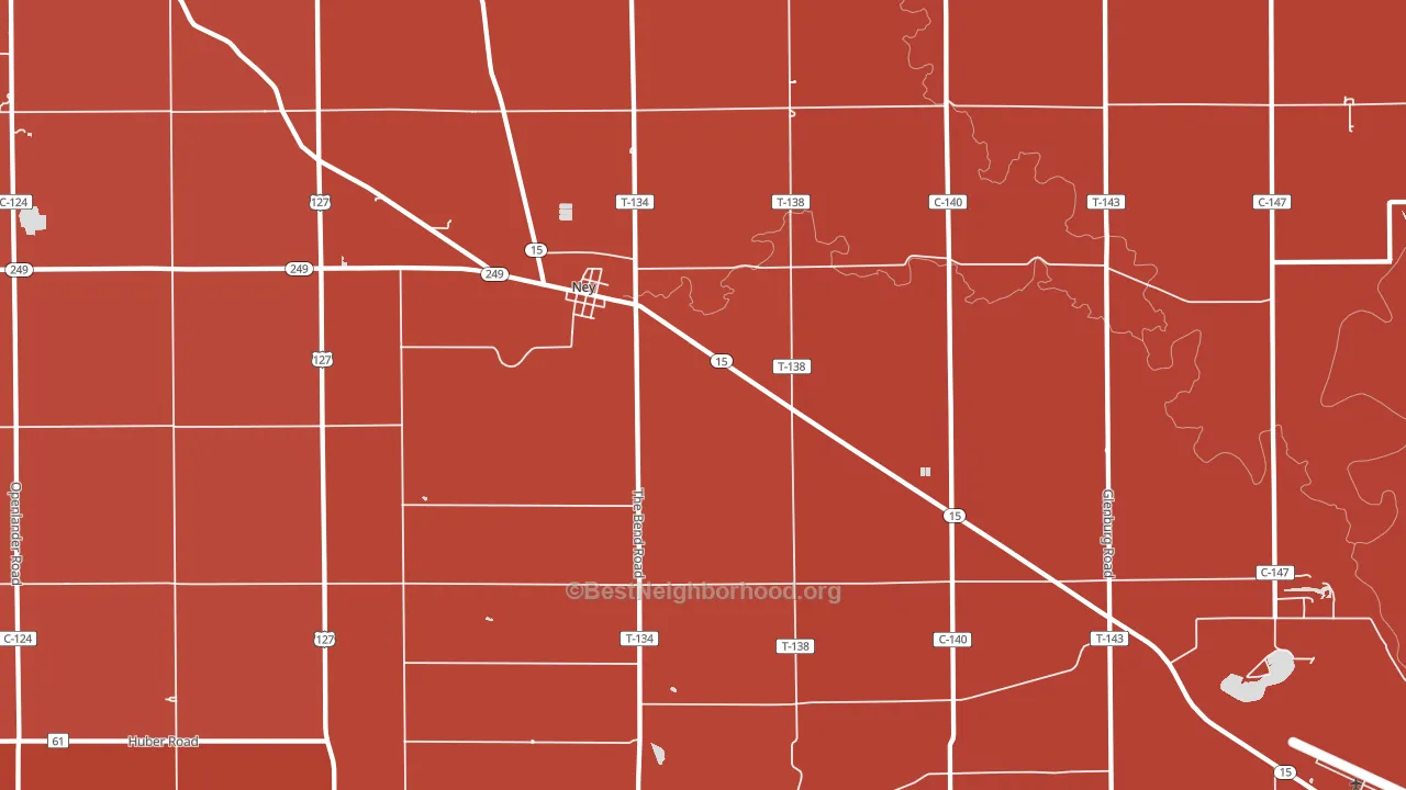 Ney, OH block-group political-lean map