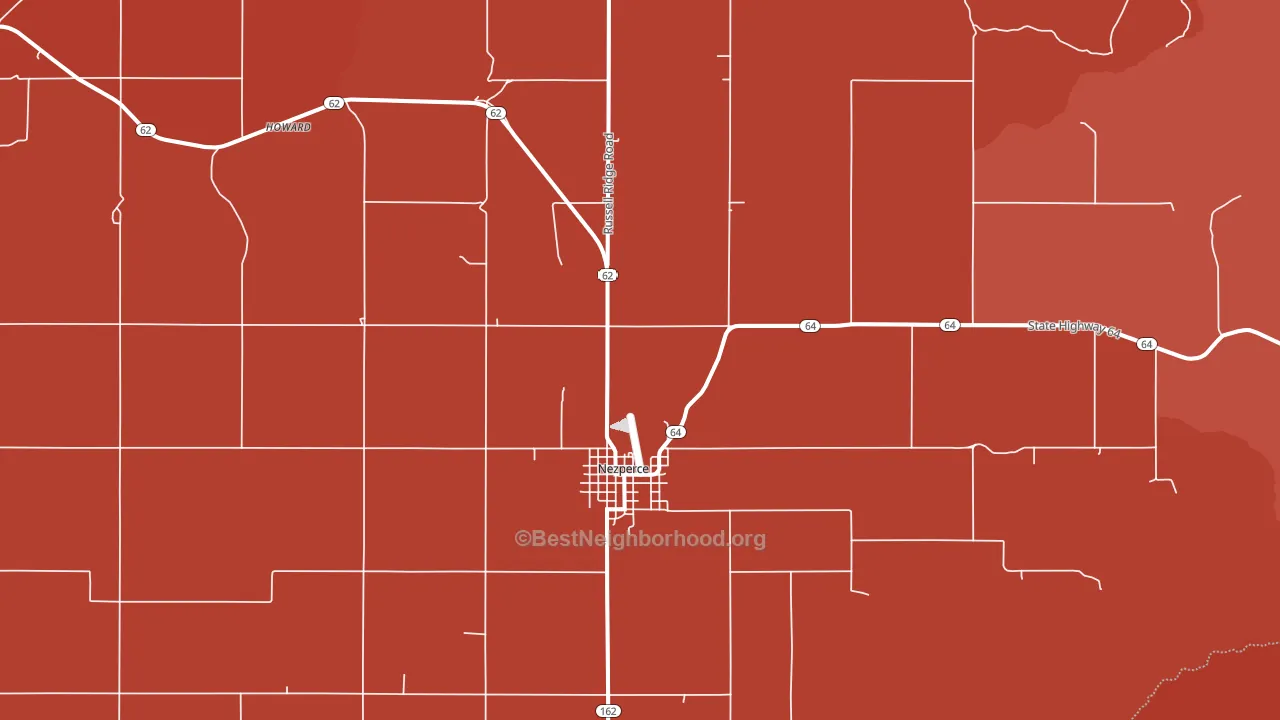 Nezperce, ID block-group political-lean map