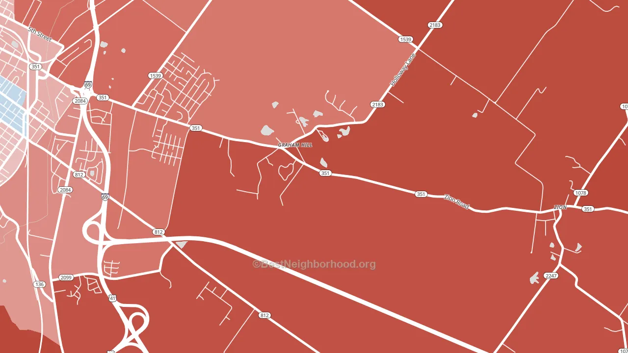 Niagara, KY block-group political-lean map