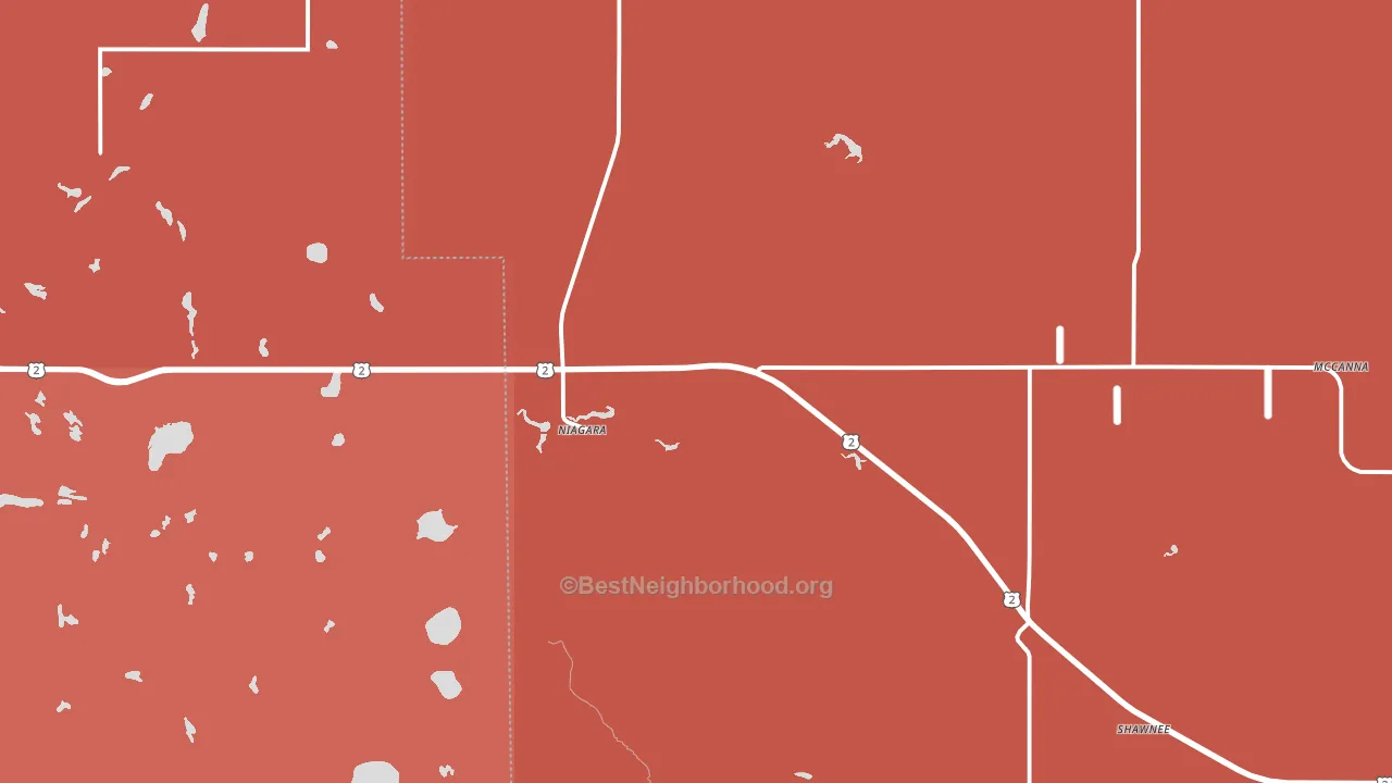 Niagara, ND block-group political-lean map