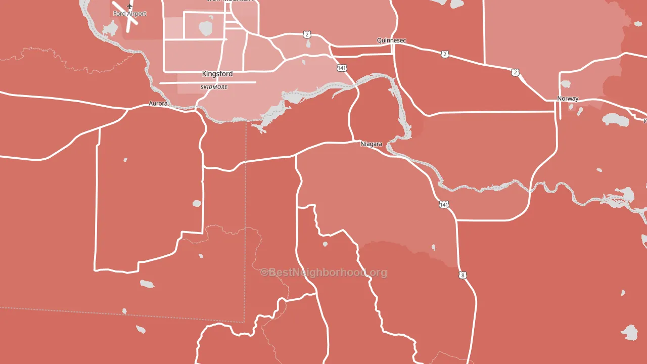 Niagara, WI block-group political-lean map