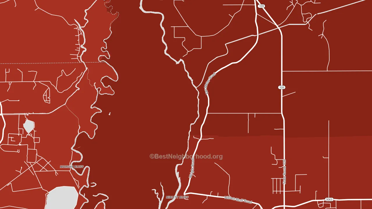 Niblett Bluff, LA block-group political-lean map