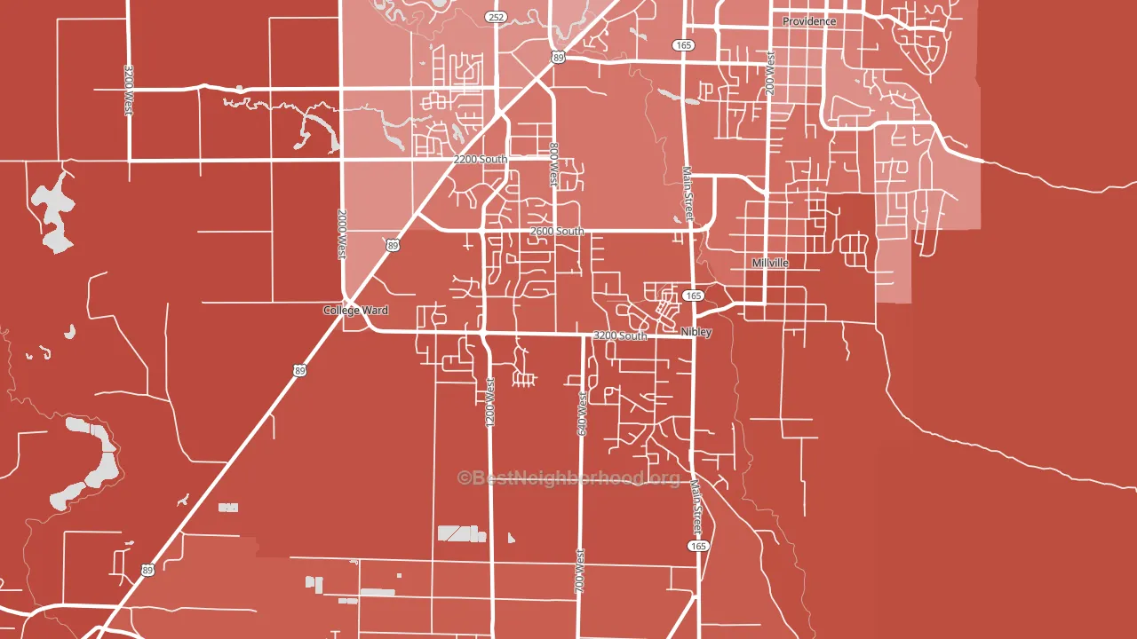 Nibley, UT block-group political-lean map