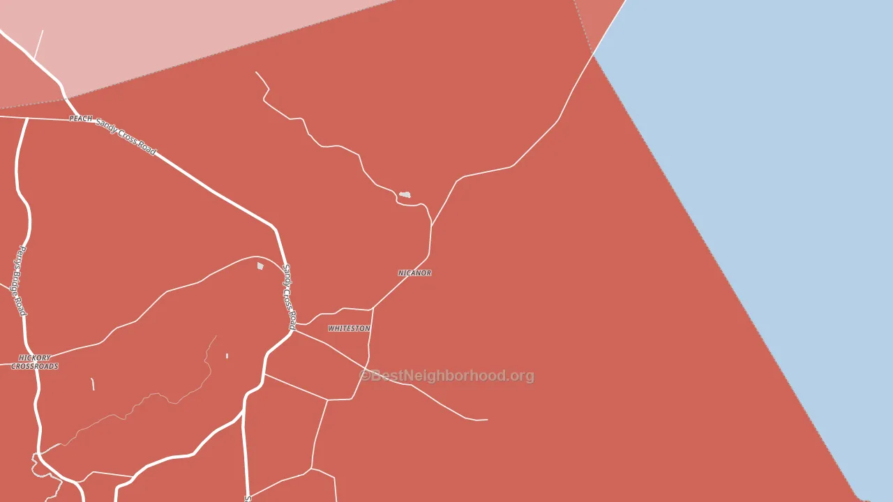 Nicanor, NC block-group political-lean map