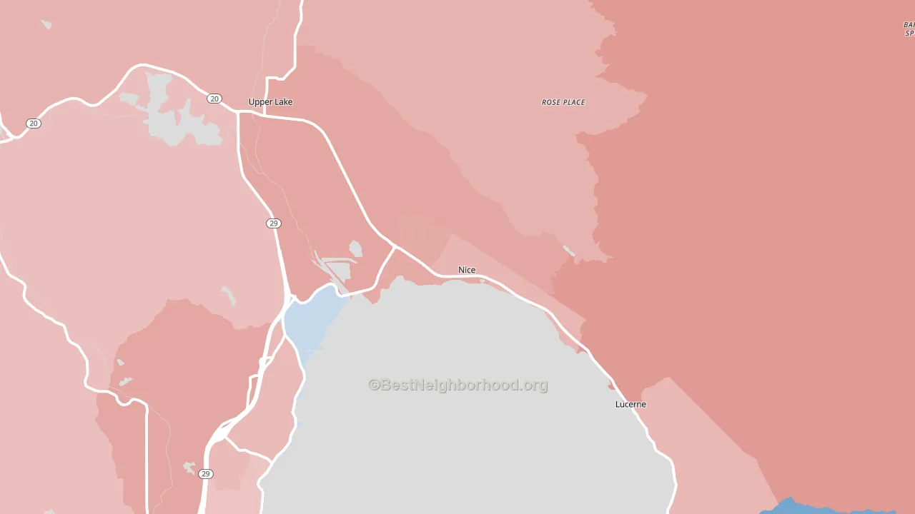 Nice, CA block-group political-lean map
