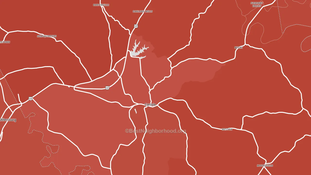 Nicholas County, KY block-group political-lean map