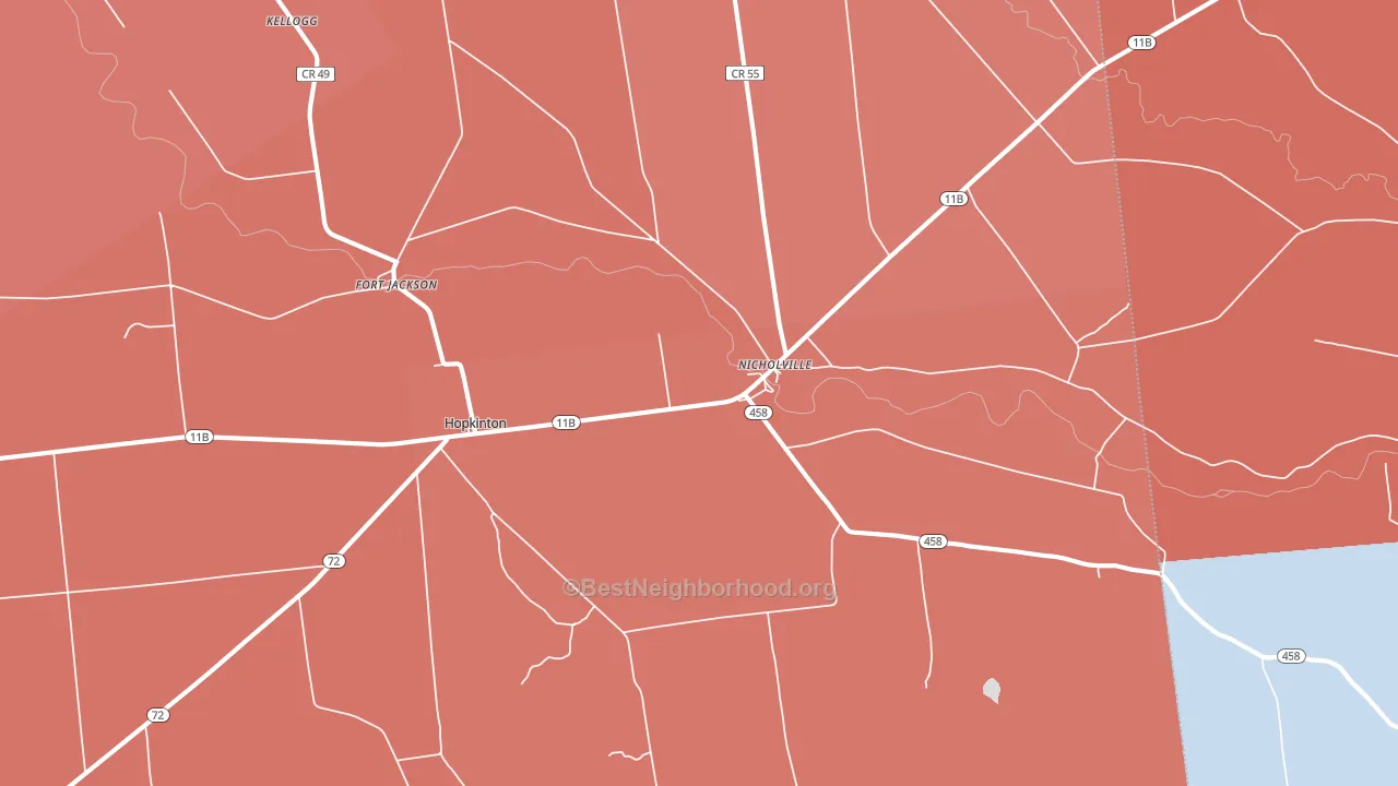 Nicholville, NY block-group political-lean map