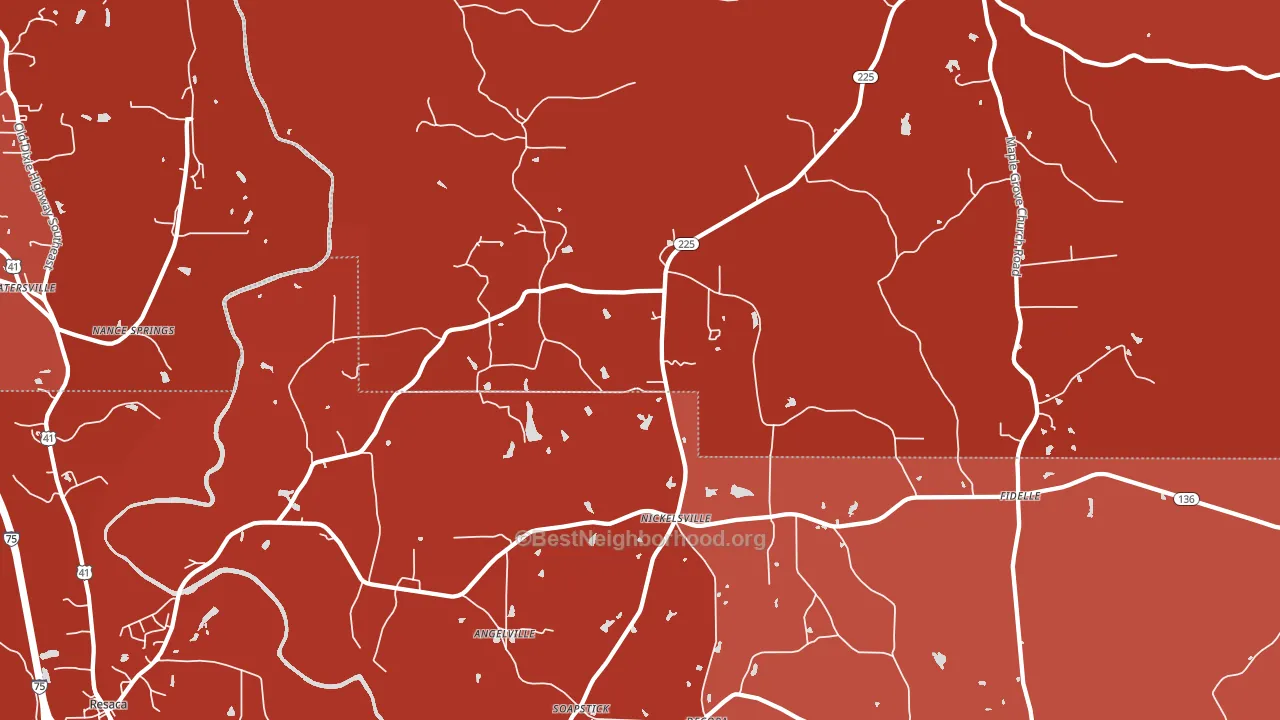 Nickelsville, GA block-group political-lean map