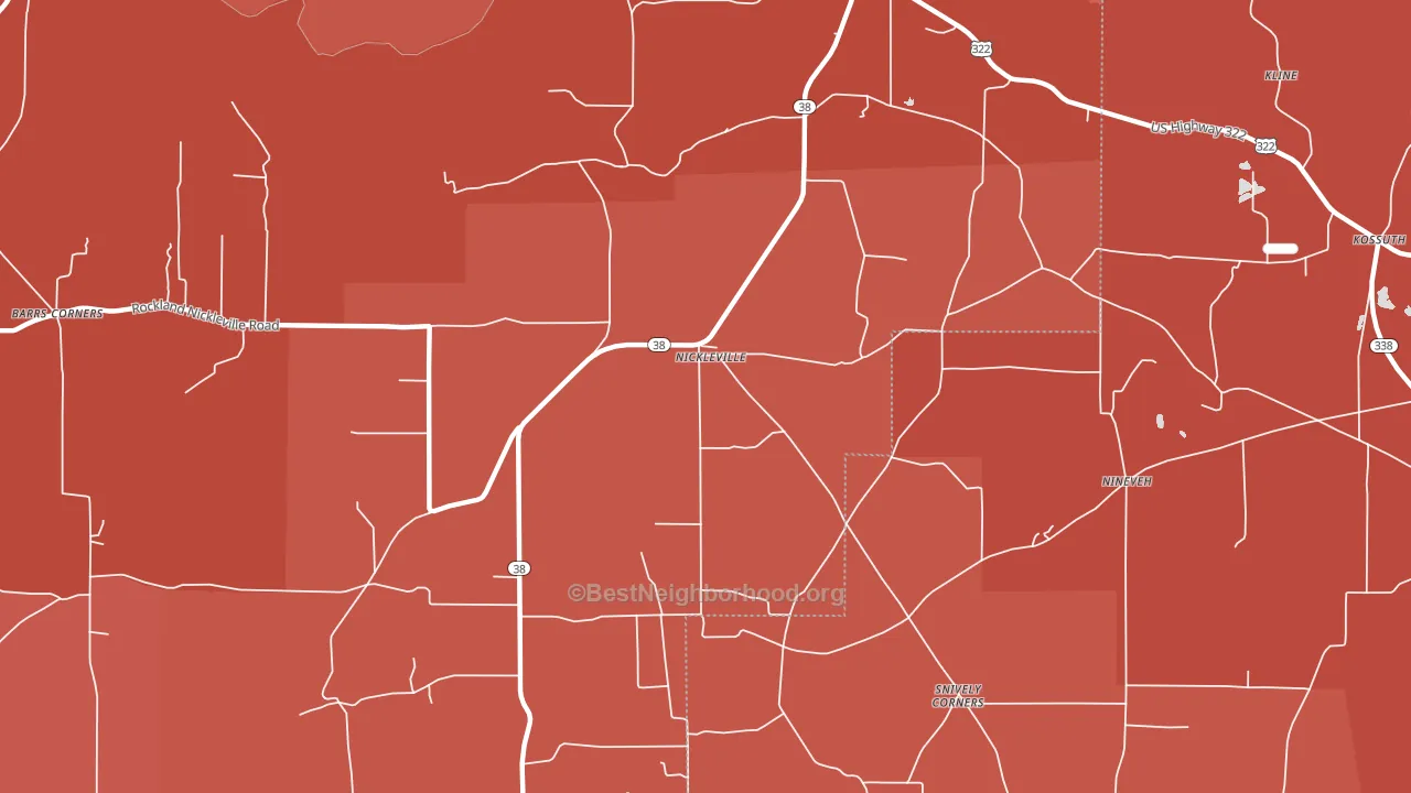 Nickleville, PA block-group political-lean map