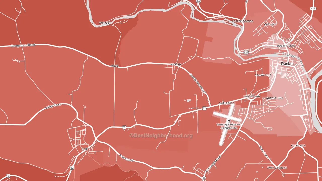 Nicklin, PA block-group political-lean map