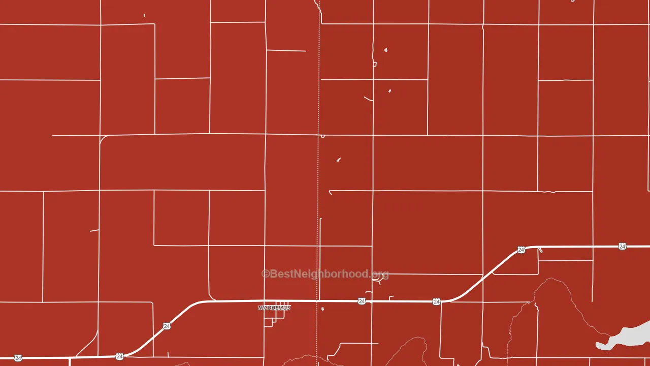 Nicodemus, KS block-group political-lean map