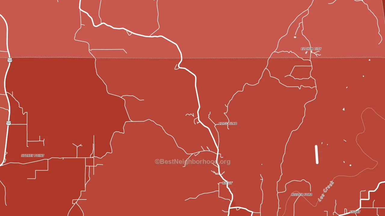 Nicut, OK block-group political-lean map
