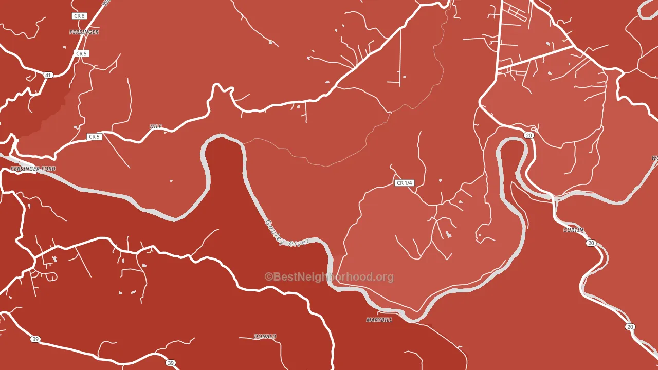 Nile, WV block-group political-lean map
