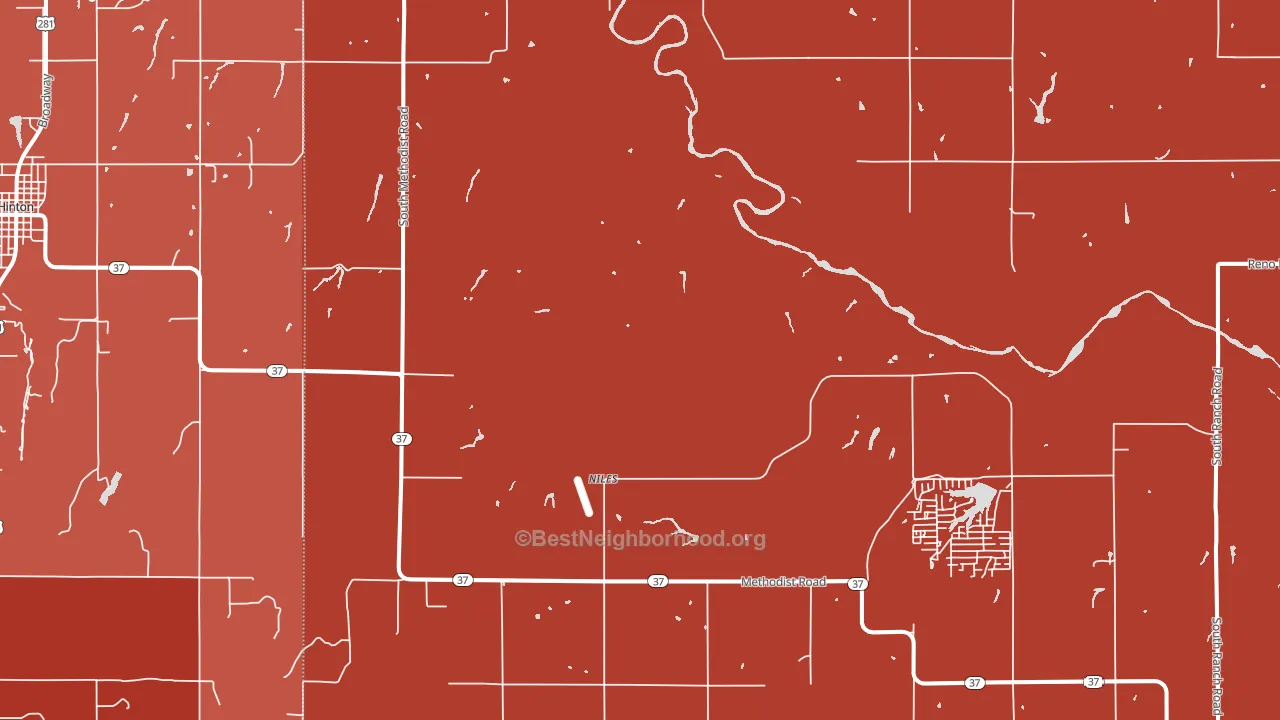 Niles, OK block-group political-lean map