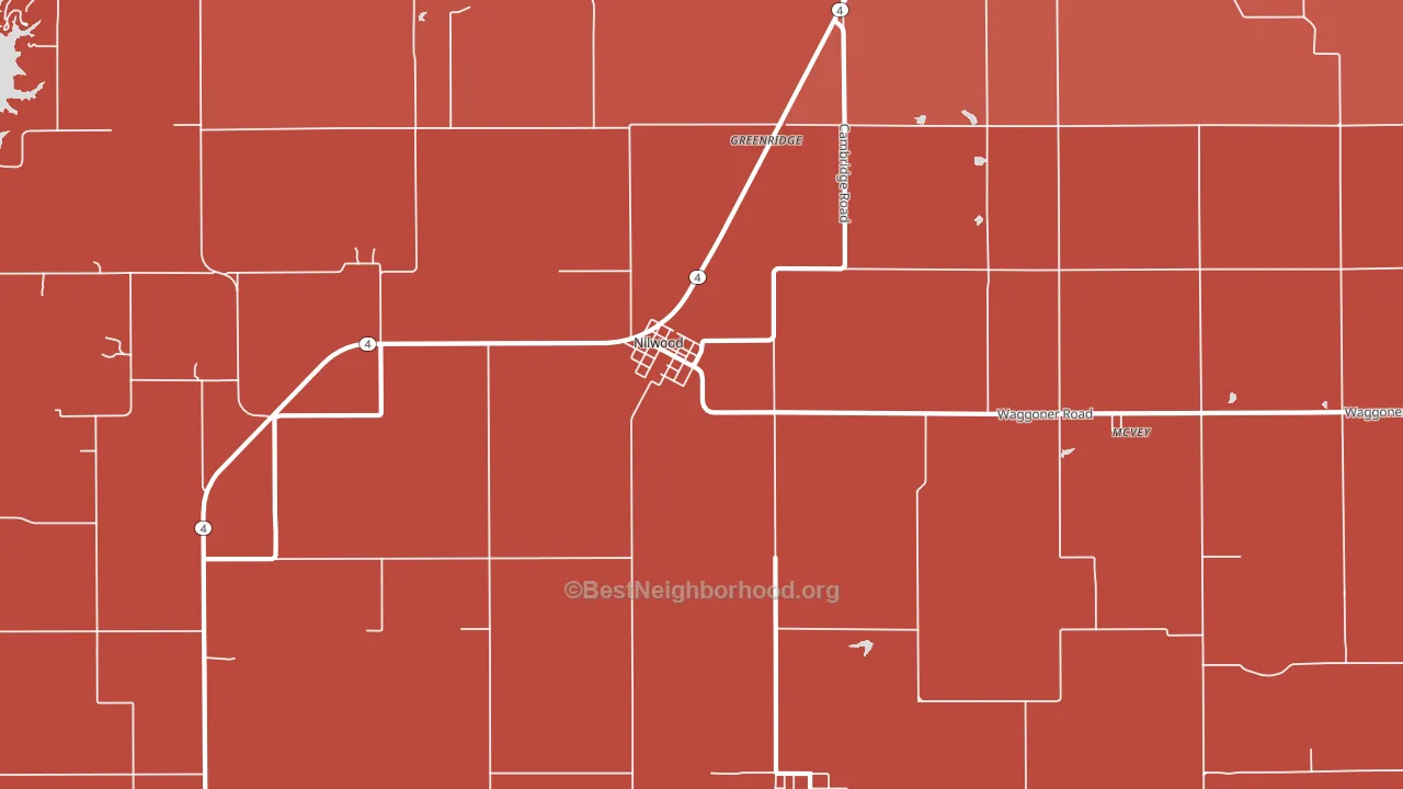 Nilwood, IL block-group political-lean map