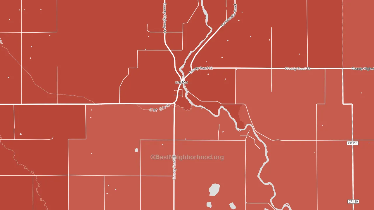 Nimrod, MN block-group political-lean map