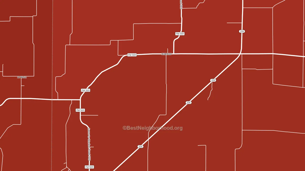 Nimrod, TX block-group political-lean map