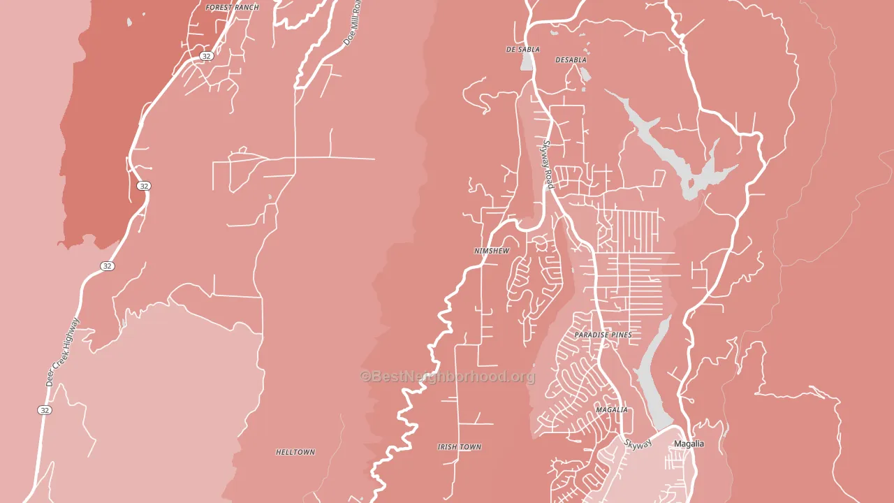 Nimshew, CA block-group political-lean map